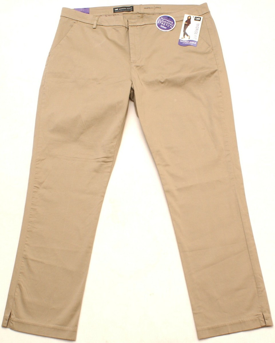 LEE Modern Slimming Stretch Tapered Mid-Rise Khaki Flax Ankle