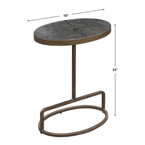 Uttermost Jessenia Marble and Metal Accent Table in Antique Brushed Gold - Picture 7 of 7