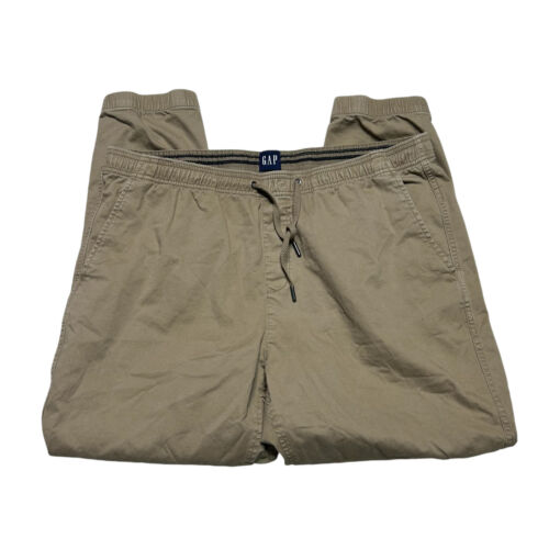 Gap Jogger Pants Mens XL Tan Khaki Skinny Leg Chino Drawstring - 第 4/9 張圖片