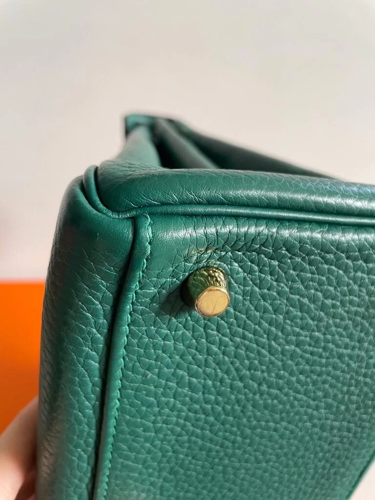 Hermes Kelly 25 togo malachite gold harwdare