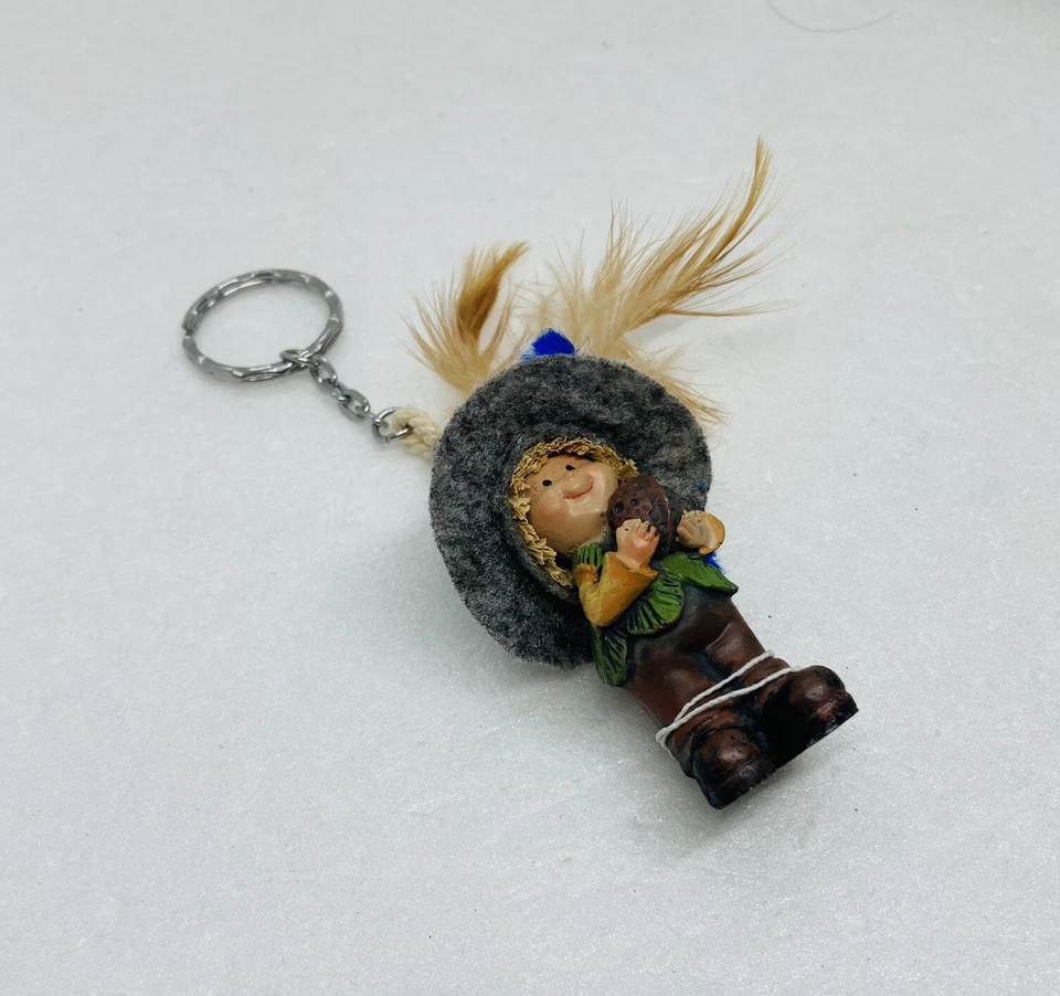 De colección Lindo Joven Gnomo Llavero Resina Sol Sombrero Sosteniendo Árbol Nuez Decoración 16 Foto 2 de 4