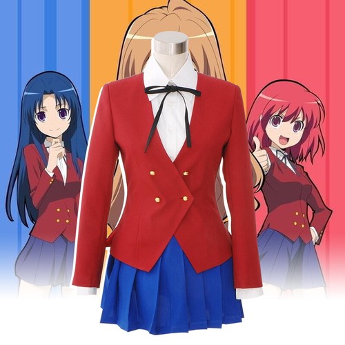 Toradora Taiga Aisaka Anime Cosplay Costume School Uniform Girl Red Coat Hallow Ebay