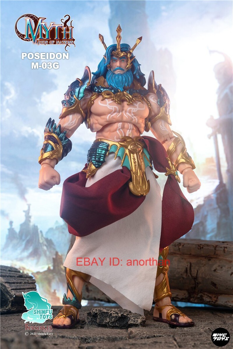 ANOTHER GOD POSEIDON 自宅まで配達 Shinfu Toys 1/12 Action Figure Myth Gods Zeus Hades Poseidon