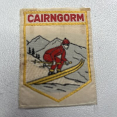 Vtg CAIRNGORM MOUNTAIN SCOTLAND SNOW SKI Woven Patch No-Back-Thin-Like-LabelT045