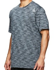 Camisa Reebok Rise Press Cuello Redondo Gimnasio Ejercicio Misterioso Gris Para Hombre Pequeña