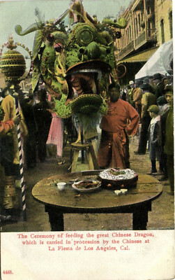 PC U.S. , CA, LOS ANGELES, GREAT CHINESE DRAGON, Vintage Postcard (b29218)