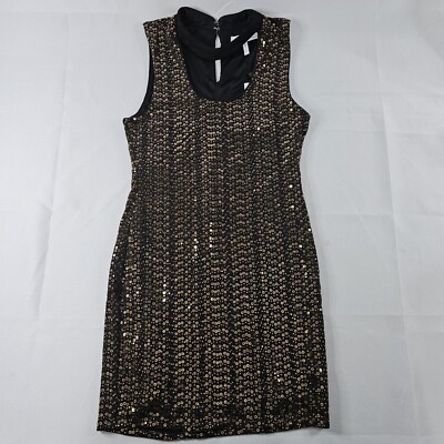 bcbgeneration black and gold dress BCBGeneration Womens Black Stretch Dress Size XXS. Bodycon/MIDI-ShipN24Hours