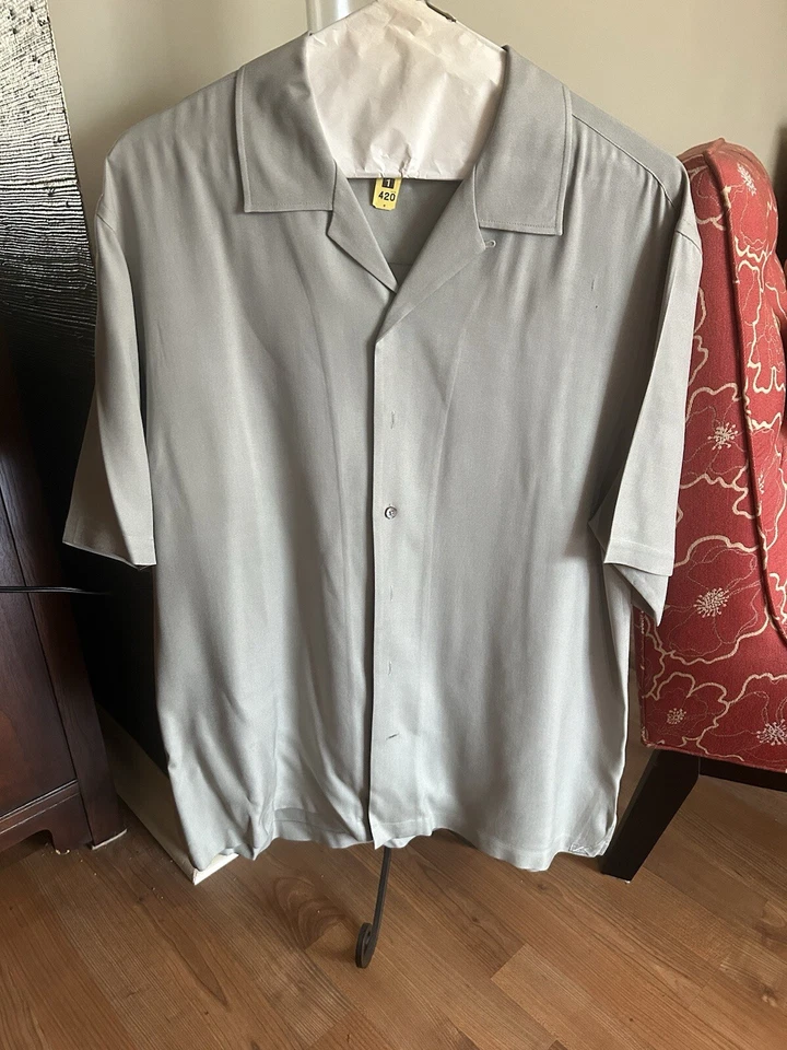 Cutter & Buck Mens Light Greenish Brown Silk Shirt Preowned Size XL Silk Shirts - Image 3 of 4