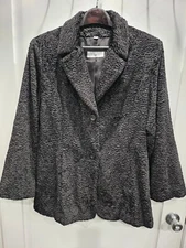 Pamela McCoy Button Front Persian Lamb Fur Replica Coat-Tissavel France