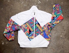 Vintage Head Women's Lightweight Aztec Abstract Art Windbreaker Ski Jacket Large
