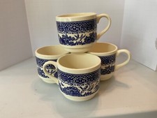 Set of 4 Royal China Blue Willow Coffee Cups