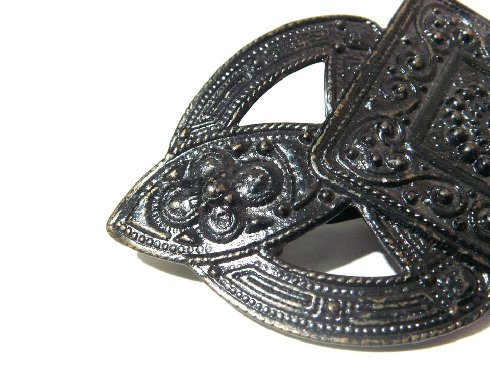 Vtg 1980s Large Black Metal Barrette Hair Clip Made In KOREA Boho Moroccan Style - Image 4 of 4