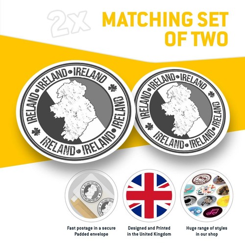 2 x Vinyl Aufkleber 20 cm (BW) - Irland irische Flagge Karte Reise Tourist #40072 - Bild 2 von 8
