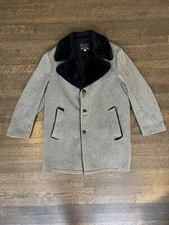 1970s Richman Brother Vintage Fur Lined Wool Trench Coat