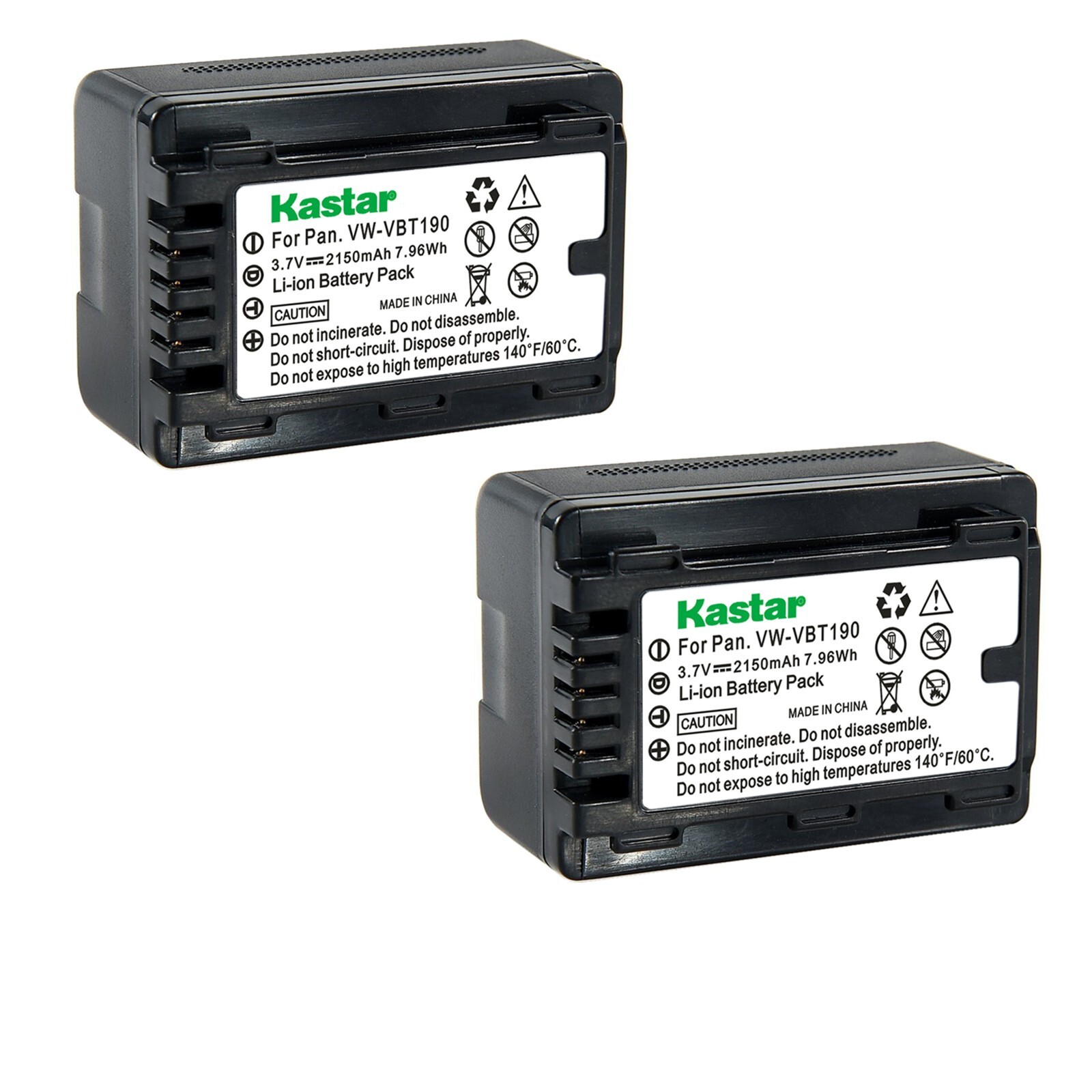 Kastar VW-VBT190 Battery Replacement for Panasonic HC-V785K Full HD Camcorder