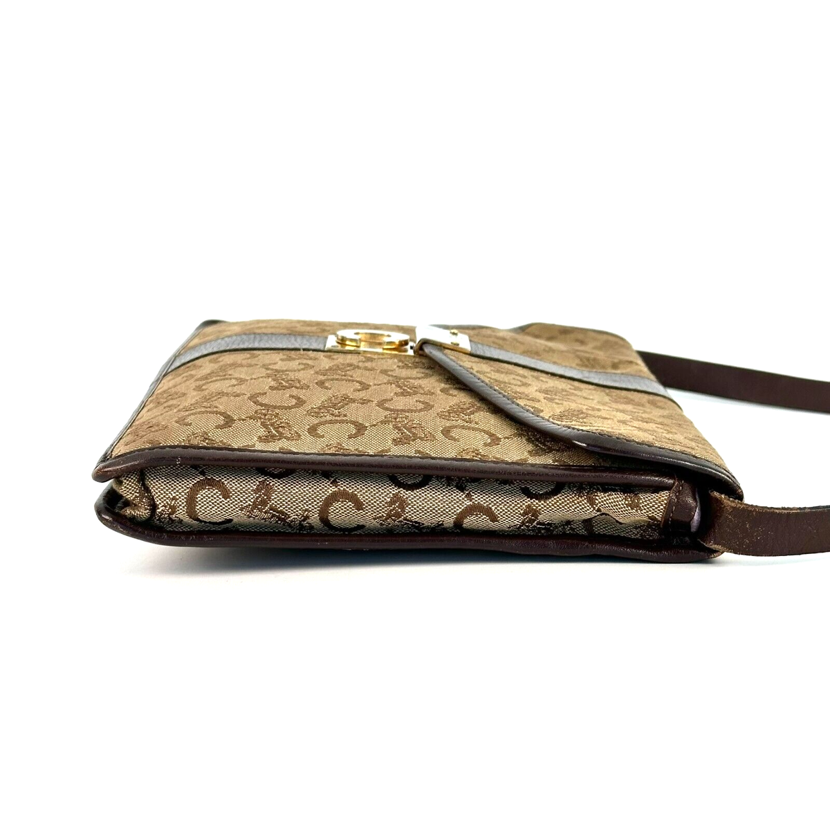 Auth Celine horse logo vintage macadam triomphe shoulder bag