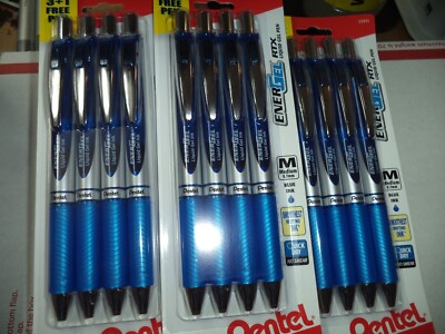 12 Pentel EnerGel RTX M MEDIUM 0.7 BLUE LIQUID GEL PEN 22941 072512229415 OEM