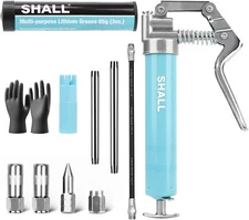 SHALL Mini Grease Gun, Small Grease Gun Kit (3.52OZ Capacity, 3000PSI) US
