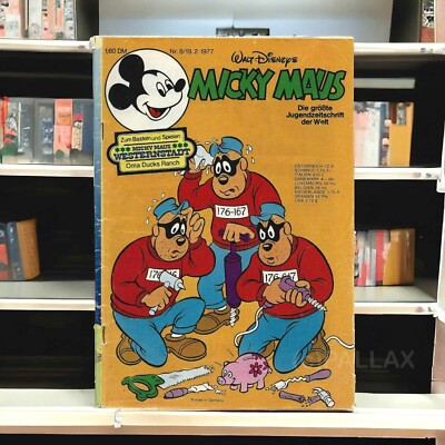 COMIC MICKY MAUS #8 MIT BASTELBOGEN / EHAPA 1977