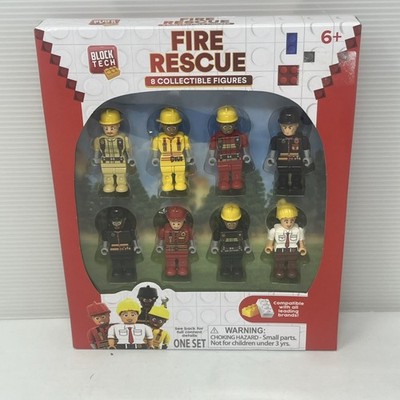 Block Tech Fire Rescue 8 Figures & Accessories New