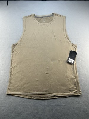 Layer 8 Men Sleeveless Tank Top Chinchilla Tan Size L Poly Spandex NWT