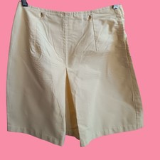 25" Vintage 1970's Womens Skirt COUNTRY YELLOW Taper COTTON BLEND Skort Shorts