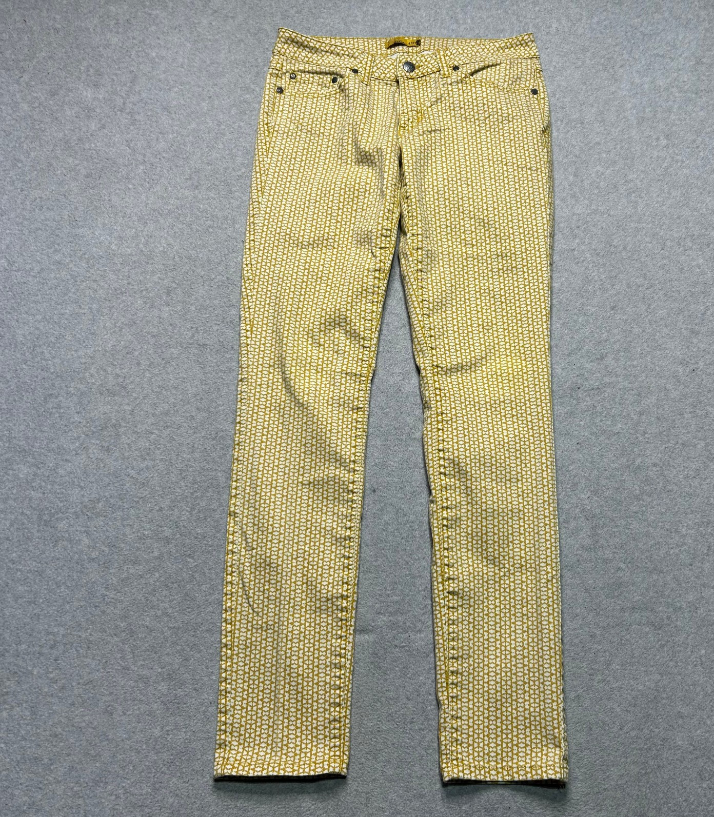 Womens 4/27 Kara Straight Leg Gold Geometric Print Stretch D