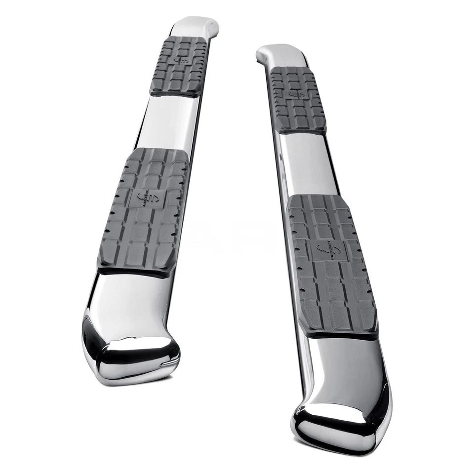 For Ford F-250 Super Duty 99-16 4" 4X Series Cab Length Polished Oval Side Bars - Image 2 of 4