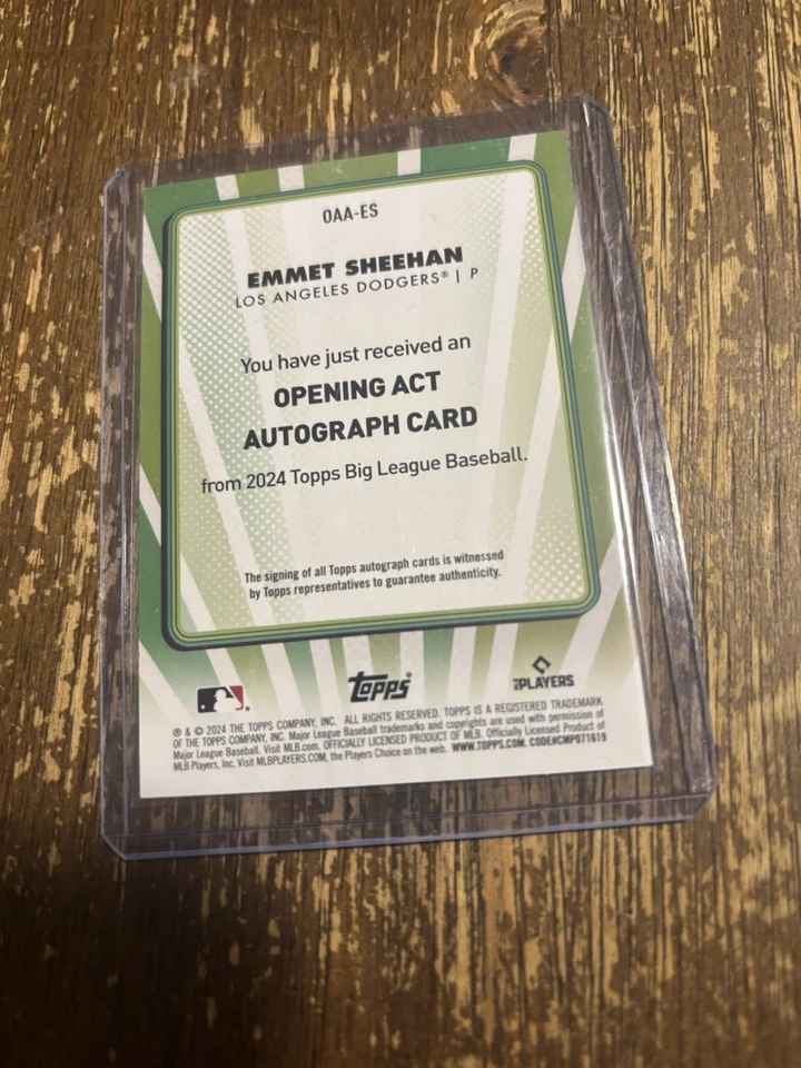 2024 Topps Big League Opening Act Autographs Emmet Sheehan Golf /50 Rookie Card - Image 2 of 2
