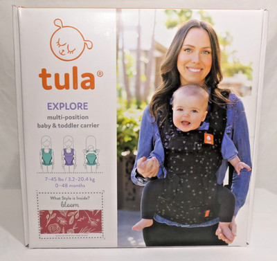 Baby Tula Explore Baby Carrier 7   45 lbs Adjustable Newborn to Toddler - Bloom