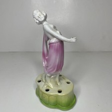 Vintage nude woman flower frog, art deco 1920's. Marked Germany And Numbered