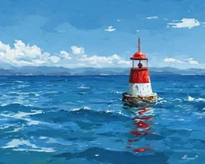 Leonid Afremov BRIGHT BUOY Oil Painting 40"x32" by Official Studio GICLEE