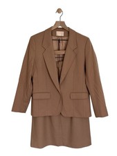 Vintage Pendleton Wool Tan Skirt Suit Set Blazer -Sz 12 - 100 Virgin Wool