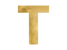 Spiegelbuchstabe „T“, gold, 48x60 cm