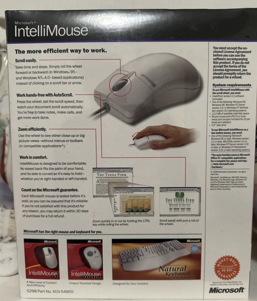 NEW- Microsoft IntelliMouse # X03-54955 SEALED - Image 3 of 4