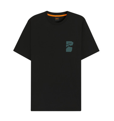 HUGO BOSS MENS BLACK T-SHIRT TEE STRUCTURE 50554610001