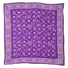 Hand Dyed Batik Bandana, 100% Soft Cotton, Berry Sprig, Purple, Lilac