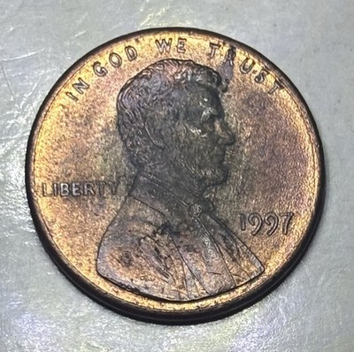   1997 P Lincoln Memorial Cent -  Obv & Rev Copper Clad ERROR Penny