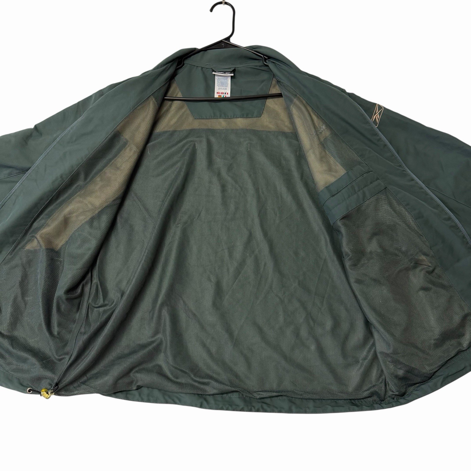 Classic Dark Green & Tan Men's Reebok Windbreaker Jacket Size Large Full Zip thumbnail 10