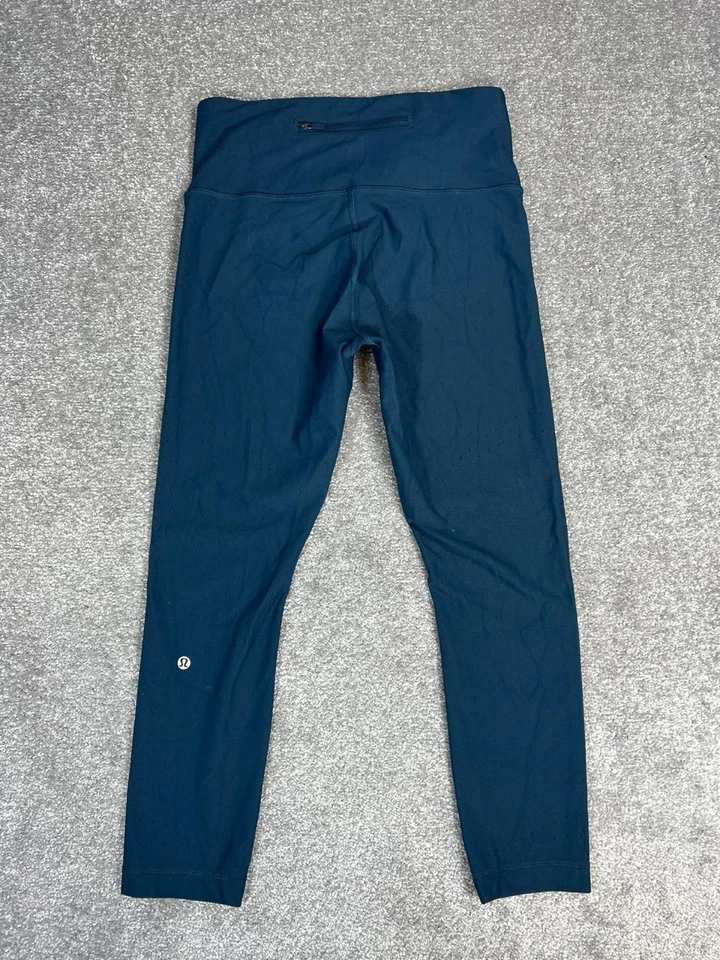 Lululemon Zoned 24'' Tight Leggings Womens 12 Green Logo Mid Rise Yoga Workout - Image 2 of 4