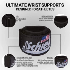 Schiek Sports Model 1100-WS Extra-Wide Wrist Straps - Black