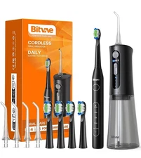 Water Flosser and Electric Toothbrush Combo - Cordless Water Flosser for Teet...