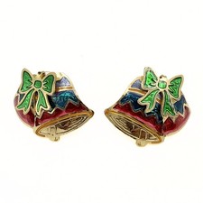 Charming Colorful Christmas Bell Holiday Post Earrings