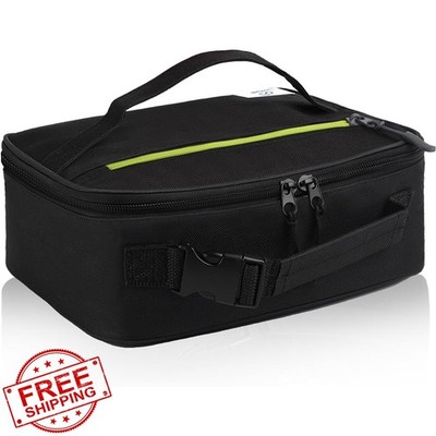 Genteen Lunch Box Small Insulated Black Reusable Work School Travel