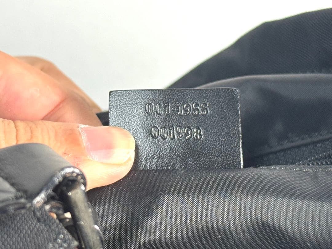 GUCCI Nylon Tote Bag Black Leather Trim Authentic Good Condition thumbnail 8