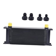 Oil Cooler, 10AN Stacked Plate Transmission Engine Cooler Universal 16 Row