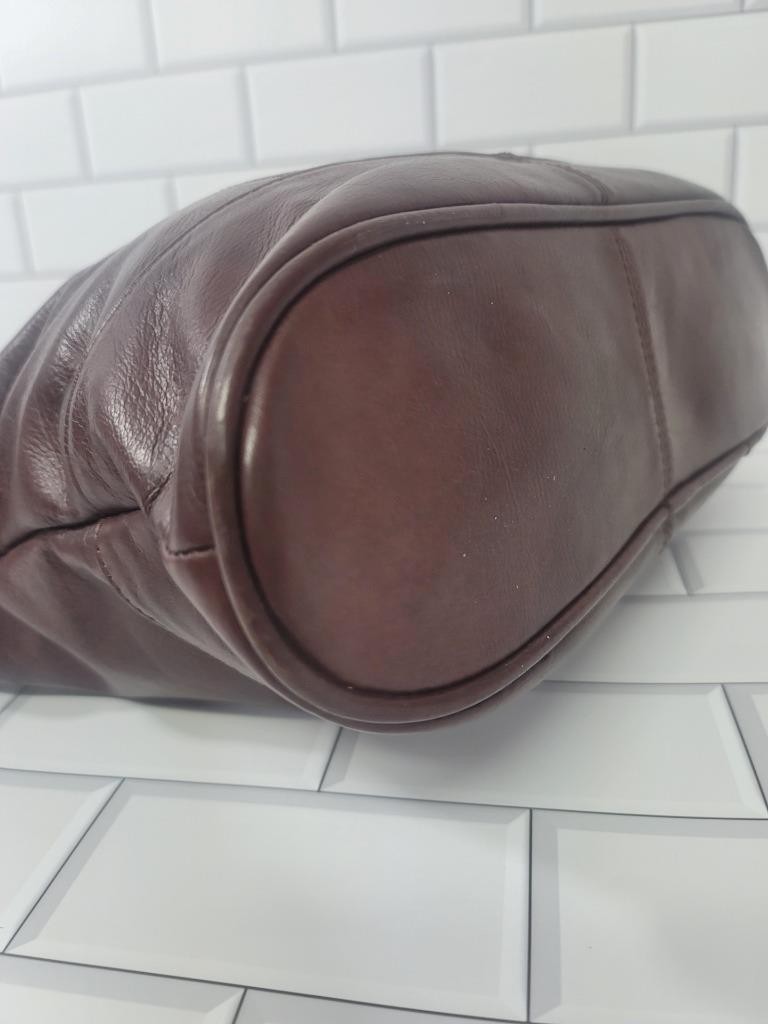 AMERI LEATHER Dark BROWN Leather Shoulder Satchel… - image 4