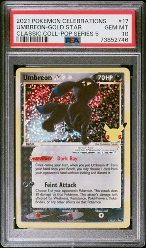 2021 POKEMON CELEBRATIONS CLASSIC COLLECTION #17 UMBREON-GOLD STAR PSA 10
