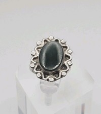 Sterling Silver Vintage Native Jade Ring Size 5.5