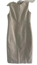 Ann Klein Cream Sheath Dress Sleeveless Knee Length Size 6